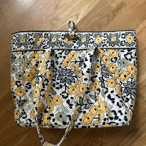 Vera Bradley Floral Yellow and Black Tote Bag